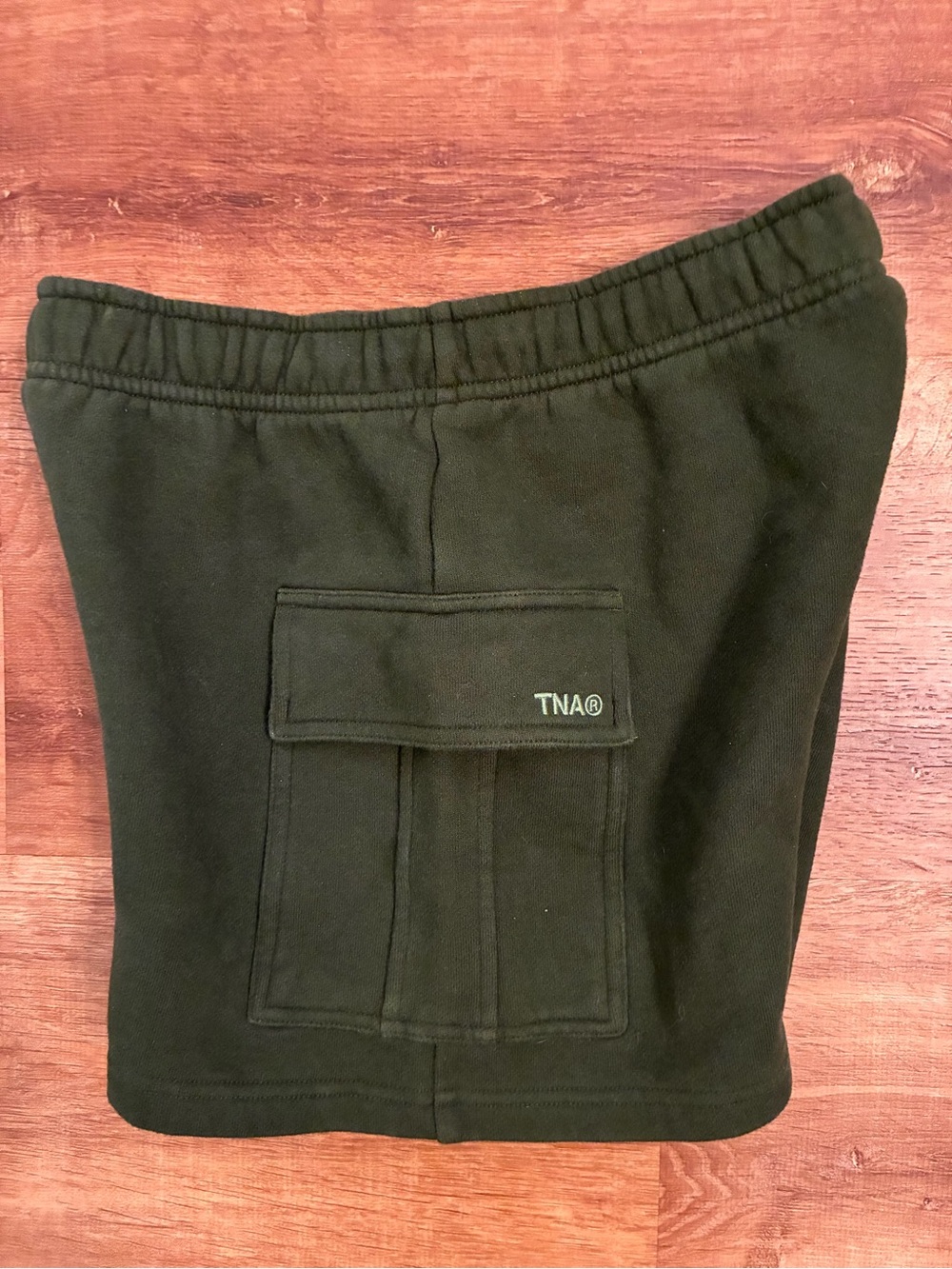 TNA Aritzia Cozy Sweatfleece Mega Cargo Thigh Short Olive Green Sz XS